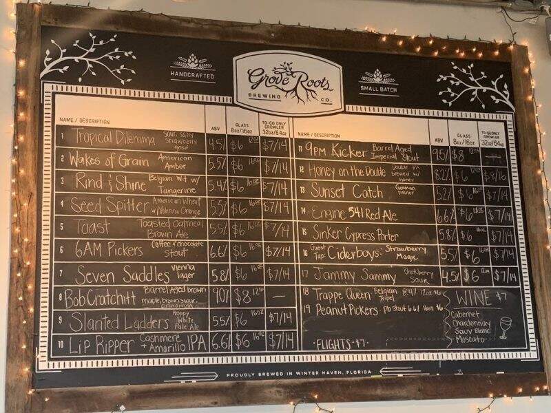 Grove Roots Brewing Co - Winter Haven, FL menu_pic