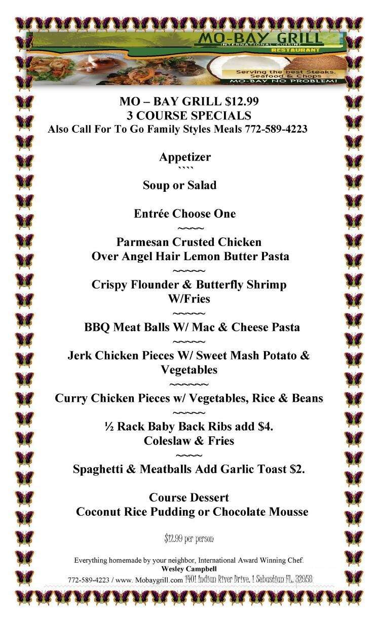Mo Bay Grill - Sebastian, FL menu_pic