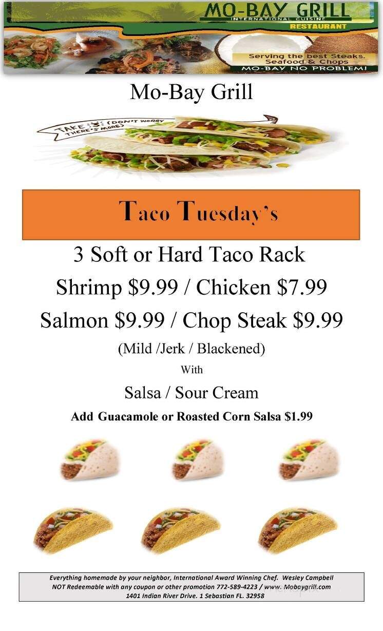 Mo Bay Grill - Sebastian, FL menu_pic