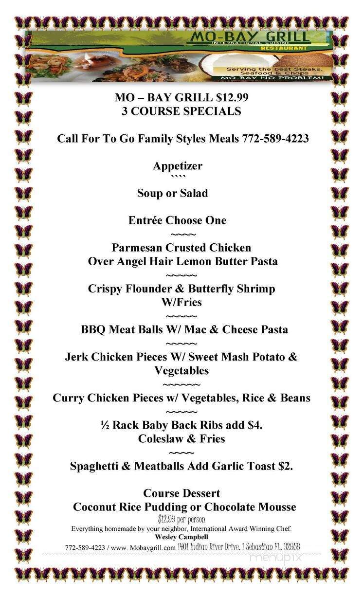 Mo Bay Grill - Sebastian, FL menu_pic