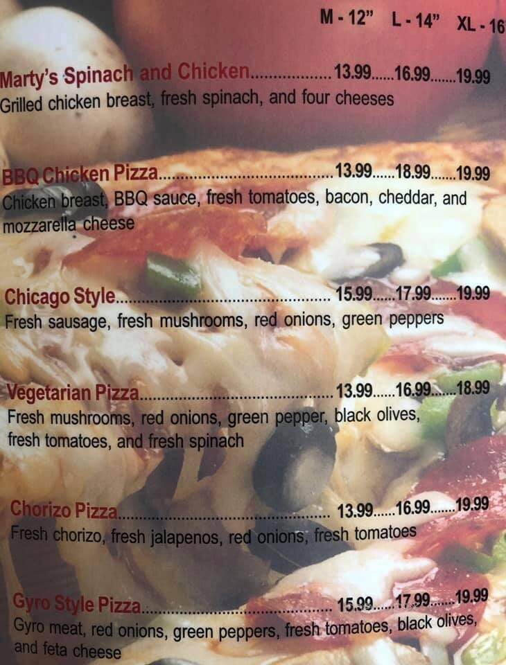 Marty's Diamond Restaurant - Waterford, WI menu_pic