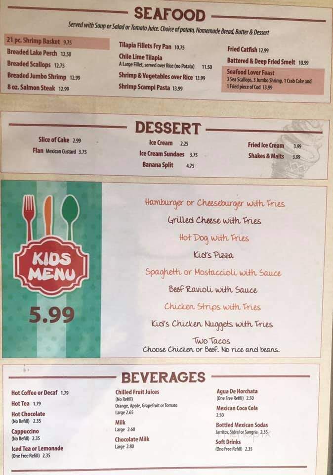 Marty's Diamond Restaurant - Waterford, WI menu_pic