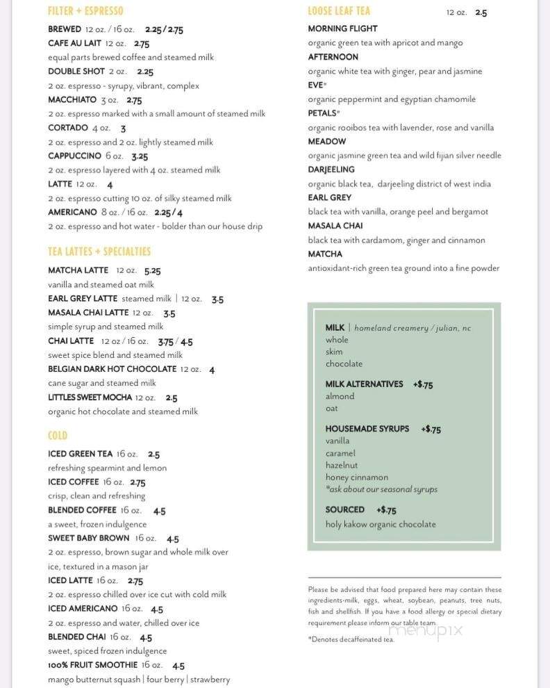 Table Farmhouse Bakery - Asheboro, NC menu_pic