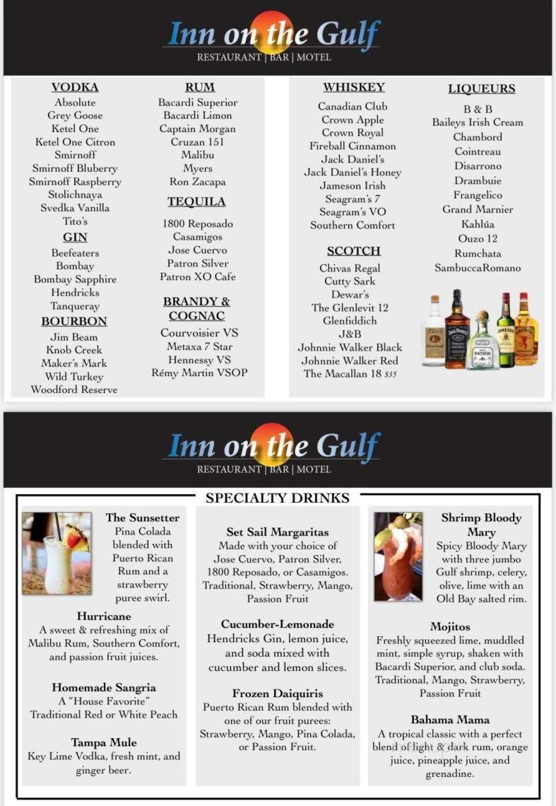 Inn On The Gulf - Hudson, FL menu_pic