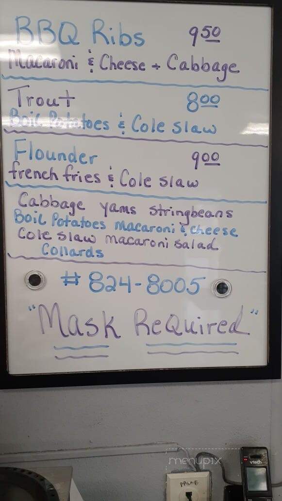 Everlean's Cafe - Tarboro, NC menu_pic