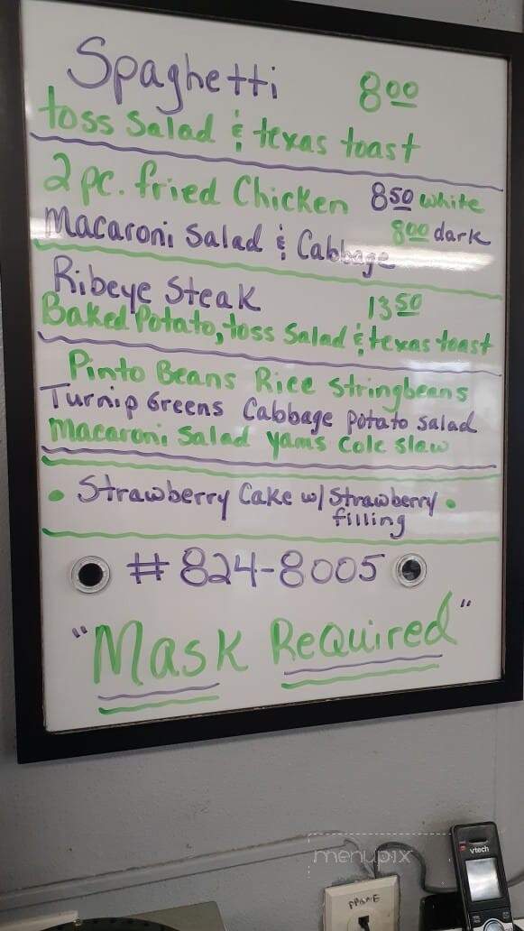Everlean's Cafe - Tarboro, NC menu_pic