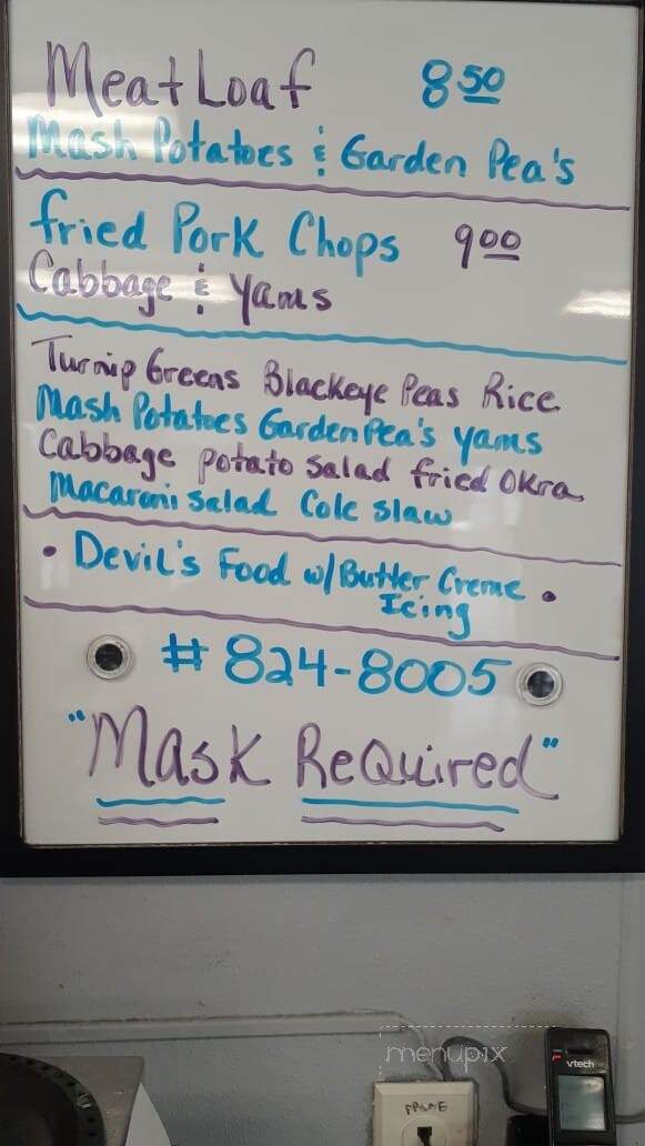 Everlean's Cafe - Tarboro, NC menu_pic