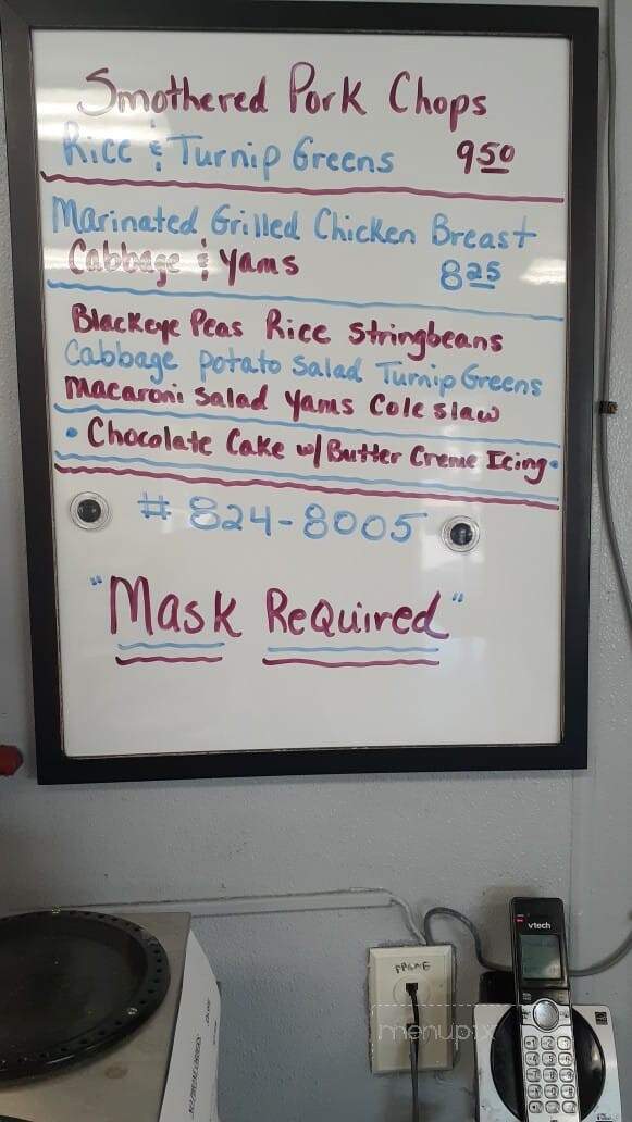 Everlean's Cafe - Tarboro, NC menu_pic