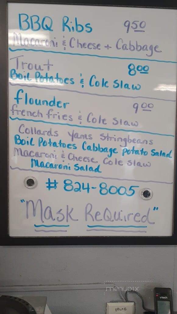 Everlean's Cafe - Tarboro, NC menu_pic