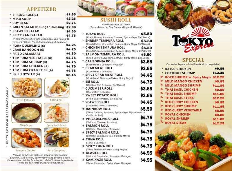 Tokyo Express - Belton, SC menu_pic