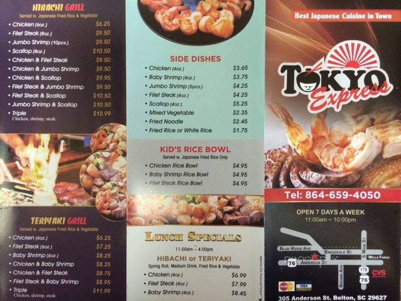 Tokyo Express - Belton, SC menu_pic