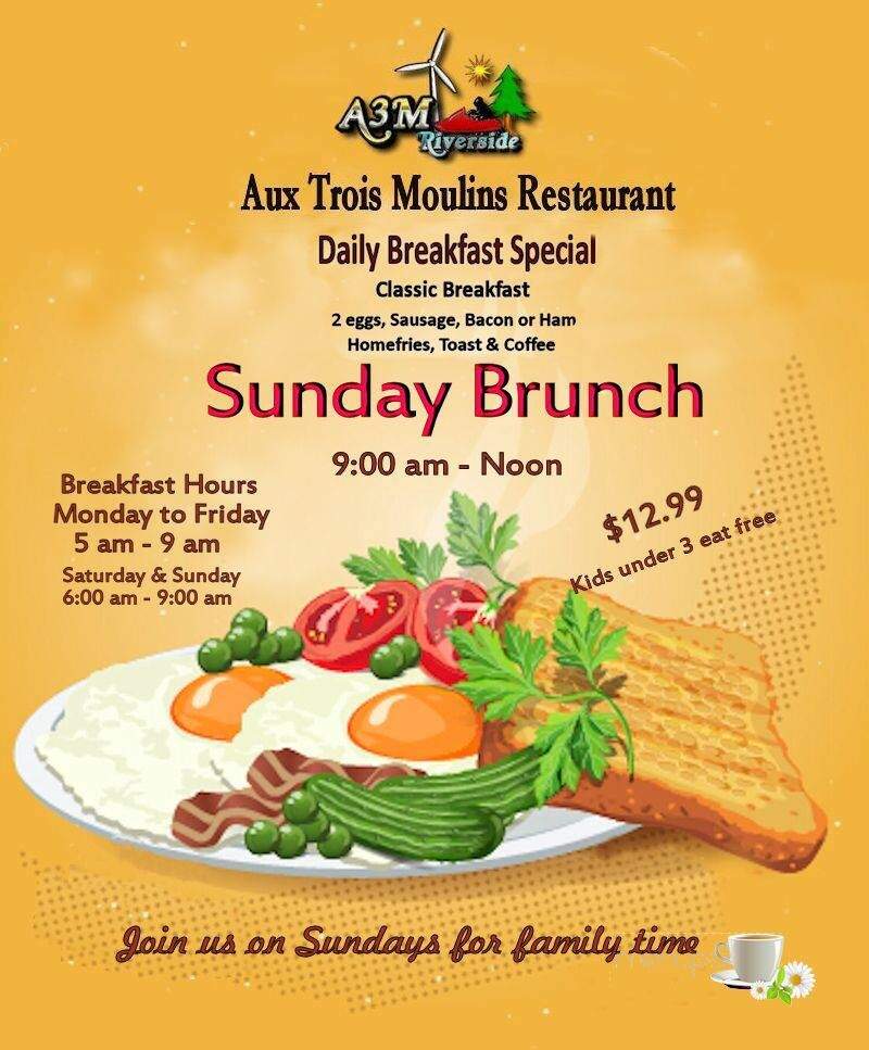 Aux Trois Moulins Motel & Restaurant - Chapleau, ON menu_pic