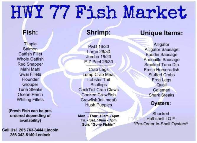 Highway 77 Fish Market - Lincoln, AL