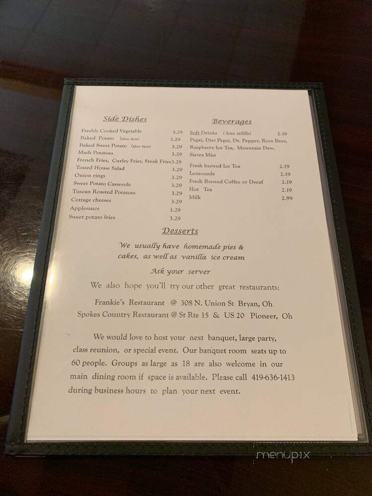 Jackie Blu's - Bryan, OH menu_pic