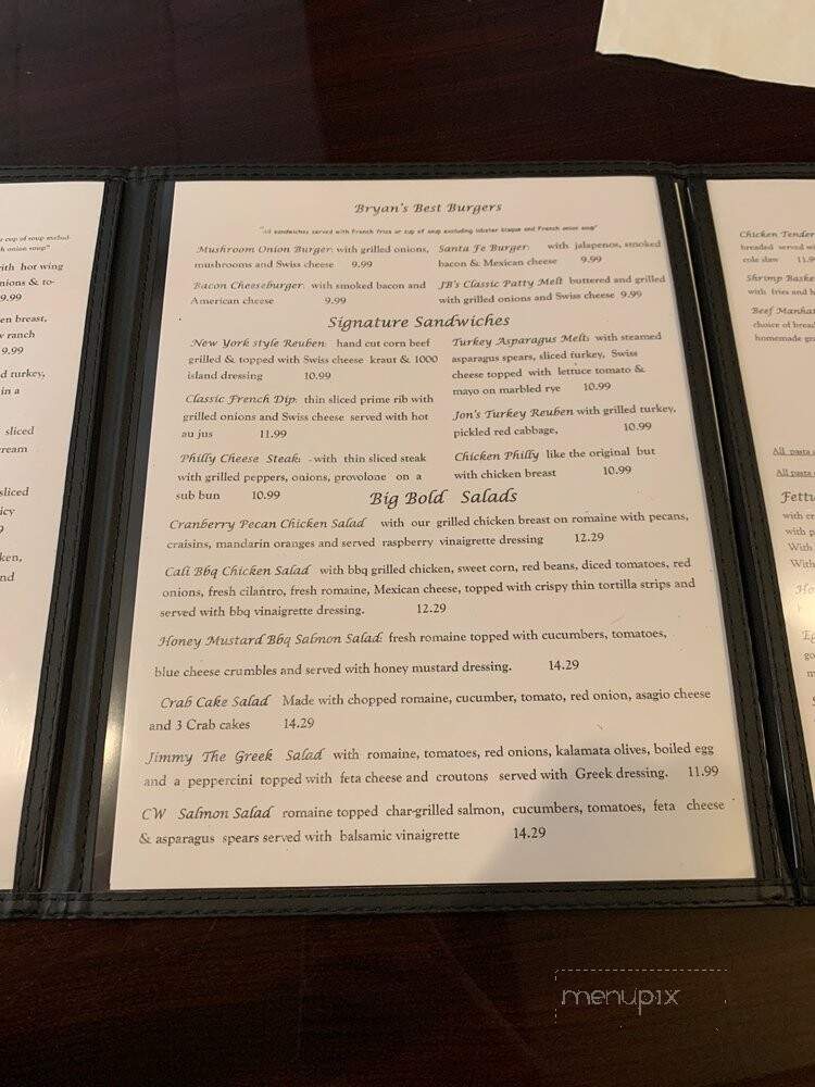 Jackie Blu's - Bryan, OH menu_pic