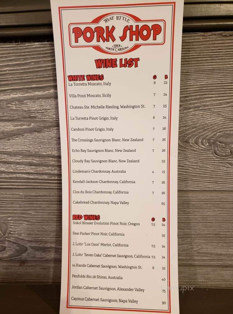 That Little Pork Shop - Eden, NC menu_pic