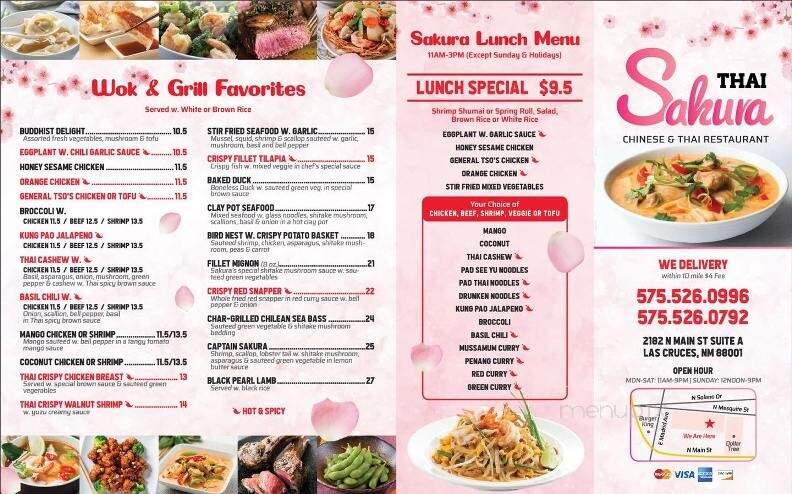 Sakura Steak House - Las Cruces, NM menu_pic