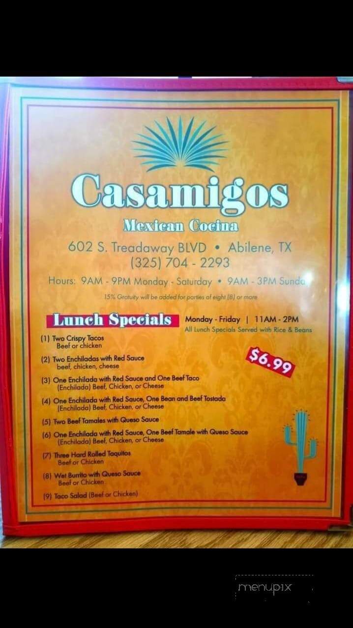 Casamigos - Abilene, TX menu_pic