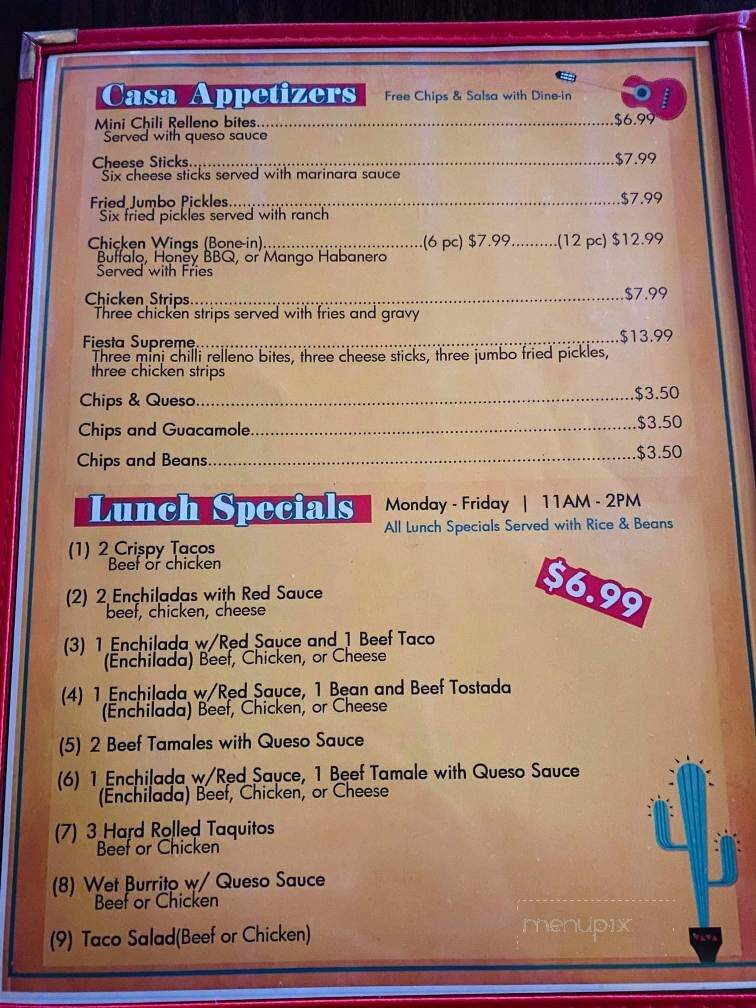 Casamigos - Abilene, TX menu_pic