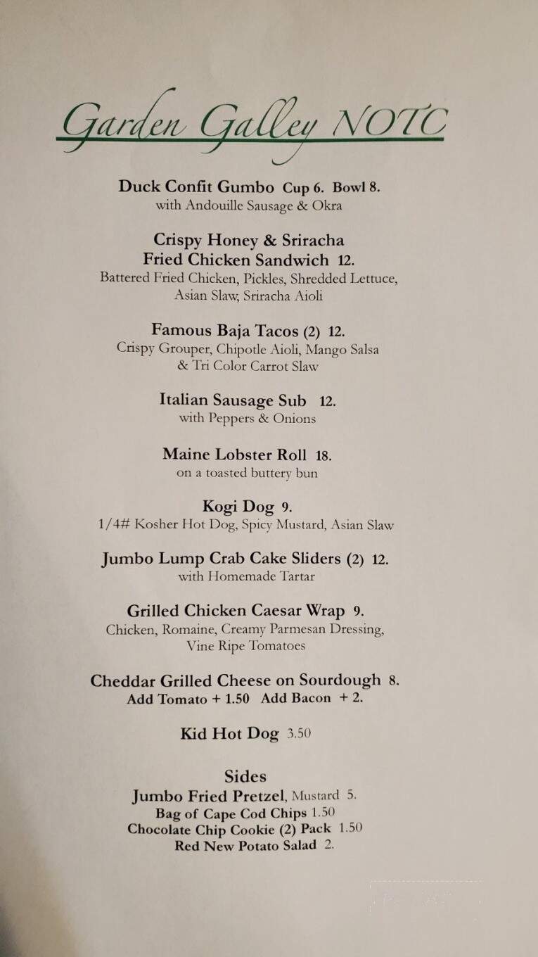 Cabana Cafe - Pawleys Island, SC menu_pic
