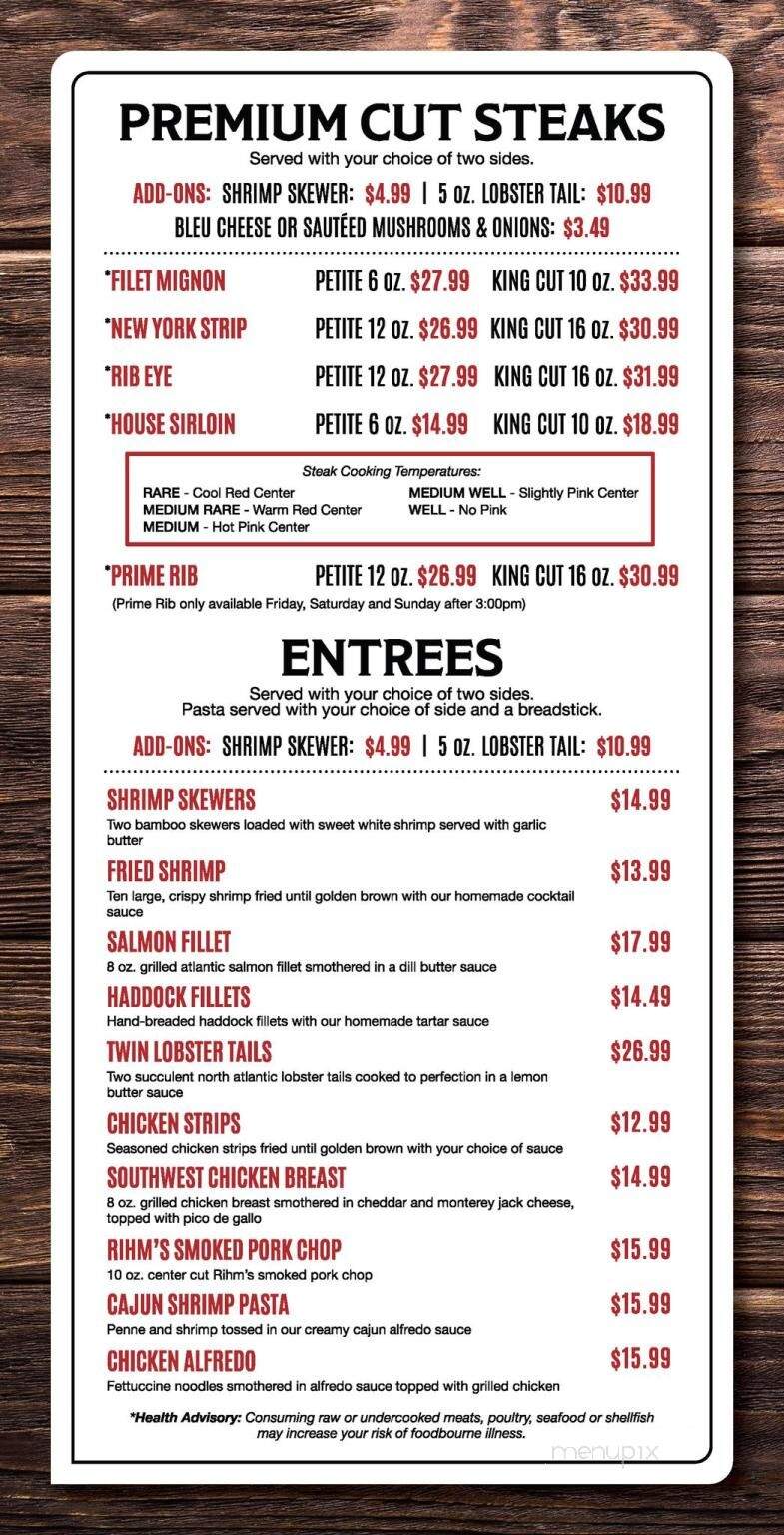 No 9 Grill - Cambridge City, IN menu_pic