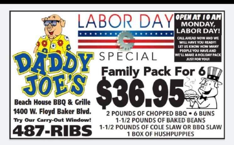 Daddy Joe's Beach House BBQ - Gaffney, SC menu_pic