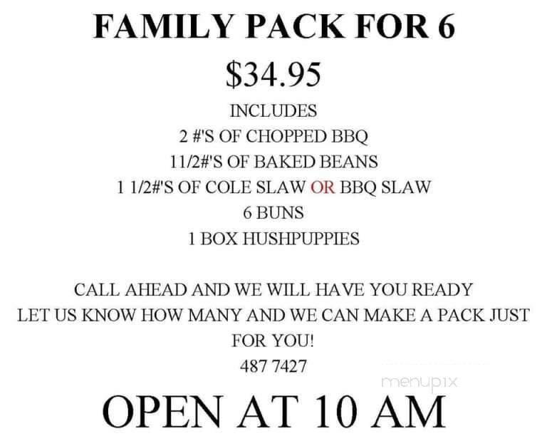 Daddy Joe's Beach House BBQ - Gaffney, SC menu_pic