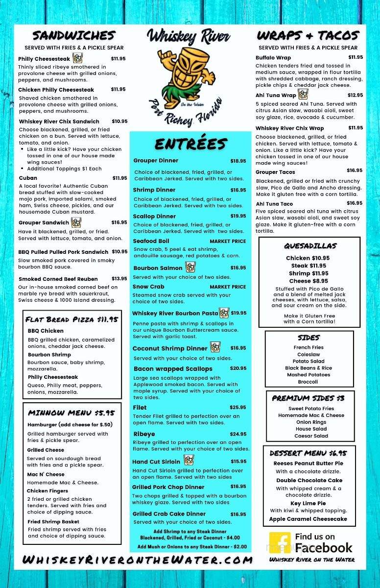 Whiskey River - Port Richey, FL menu_pic