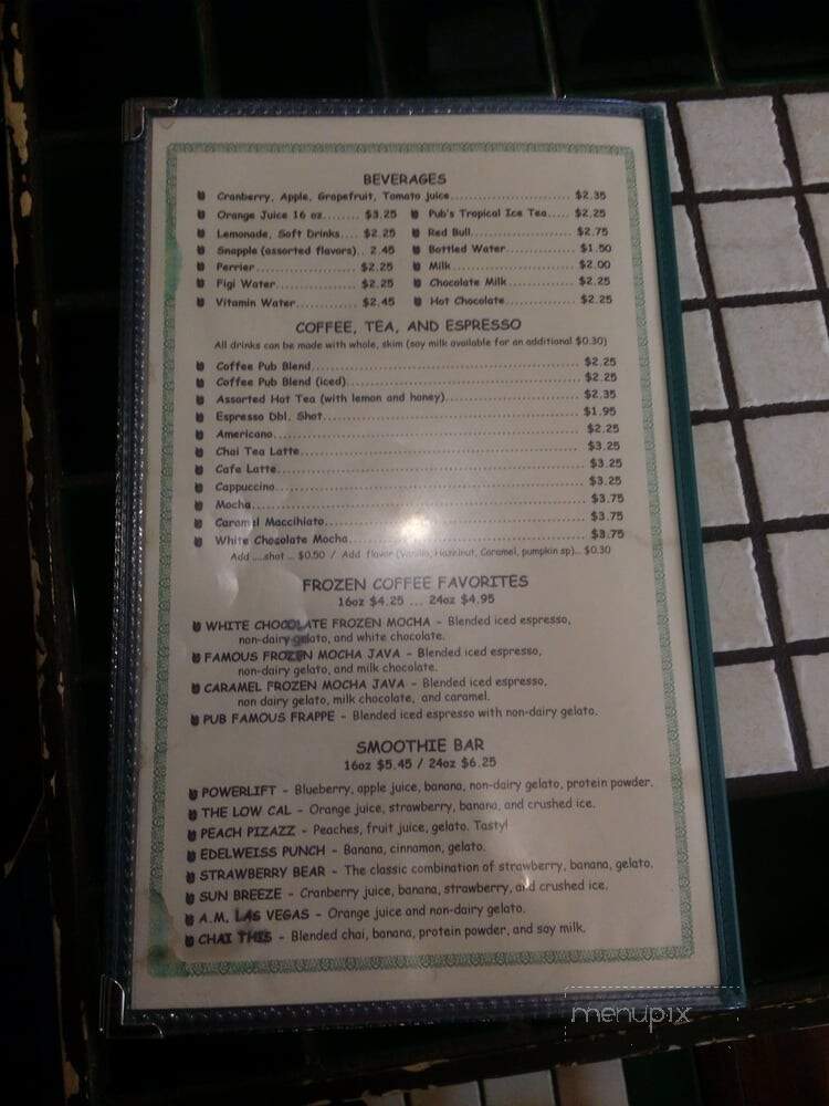 Coffee Pub - Las Vegas, NV menu_pic