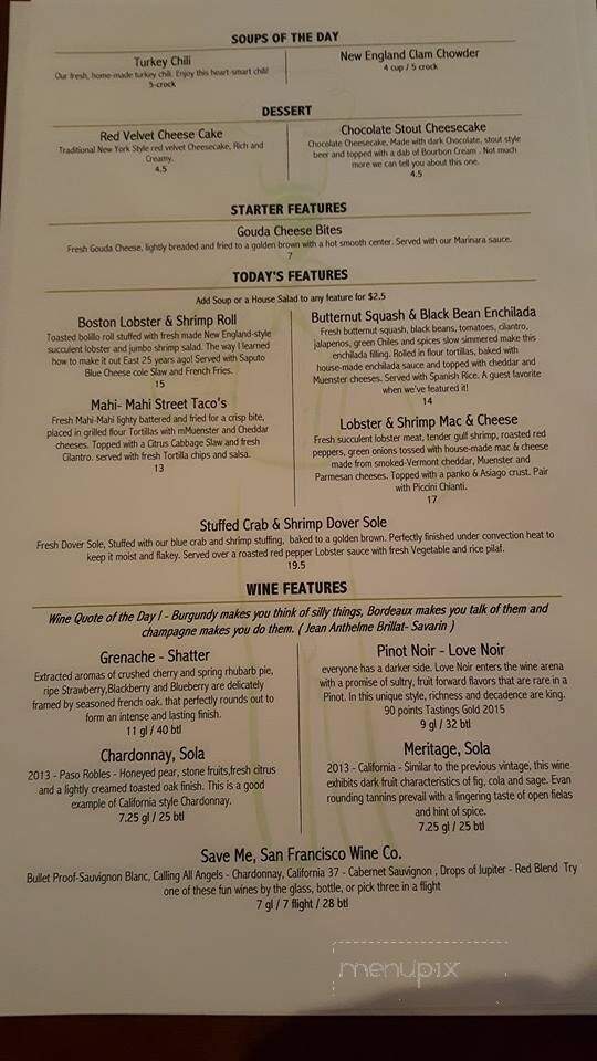 E G Nick's - Plymouth, MI menu_pic