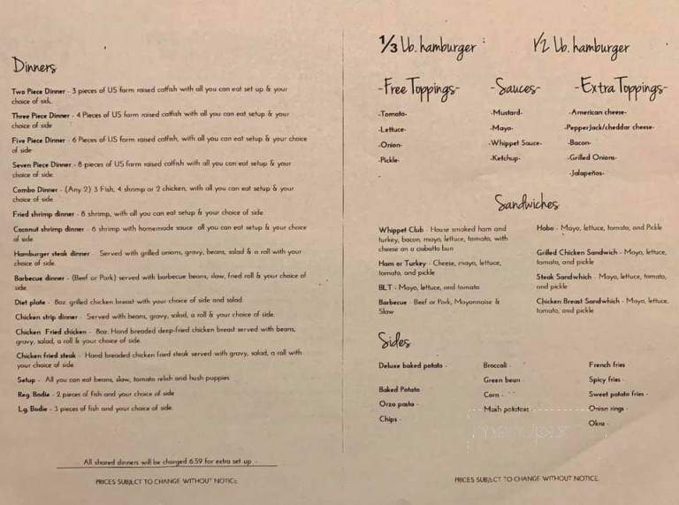 Whippet - Prattsville, AR menu_pic