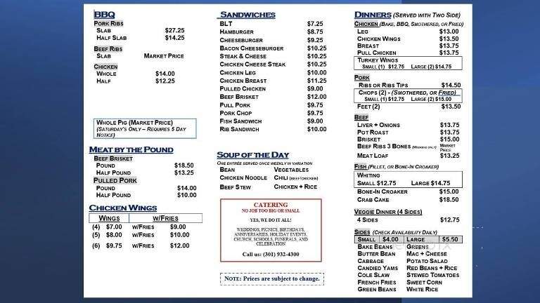 Martin's Soul Food & BBQ - Waldorf, MD menu_pic