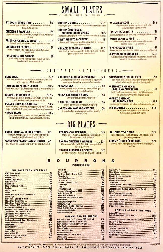 Bourbon and Baker - Manhattan, KS menu_pic