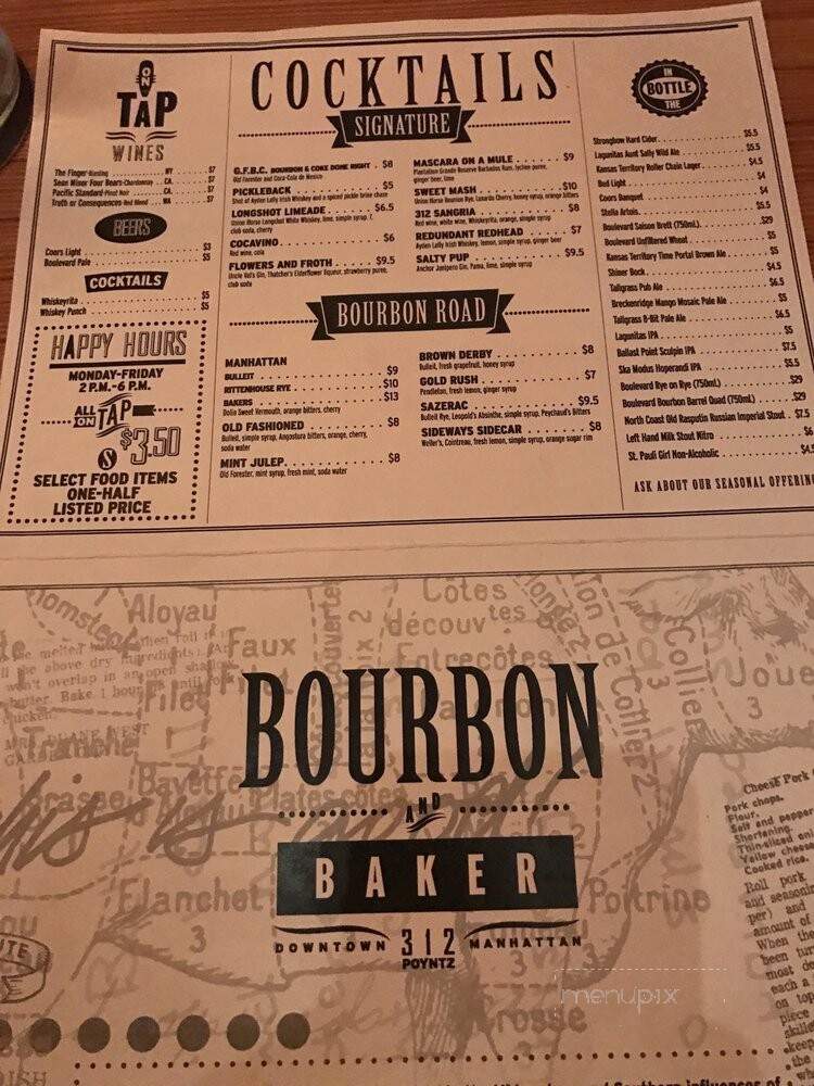 Bourbon and Baker - Manhattan, KS menu_pic