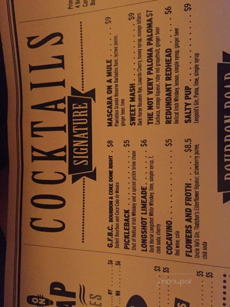Bourbon and Baker - Manhattan, KS menu_pic