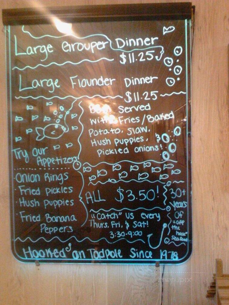 Tadpole Seafood Restaurant - Greer, SC menu_pic