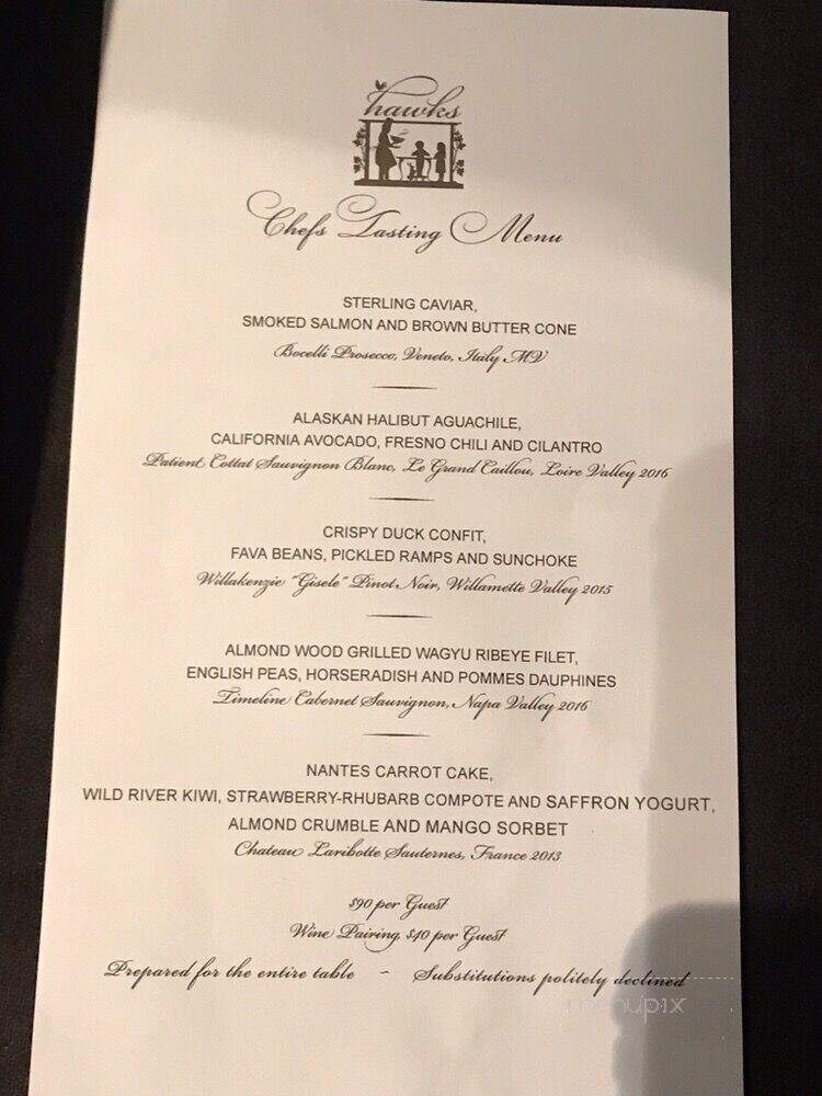 Hawks - Granite Bay, CA menu_pic