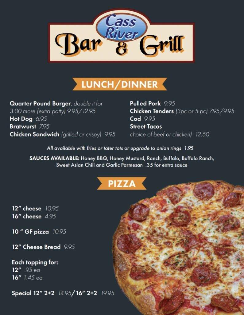 Cass River Bar & Grill - Frankenmuth, MI menu_pic