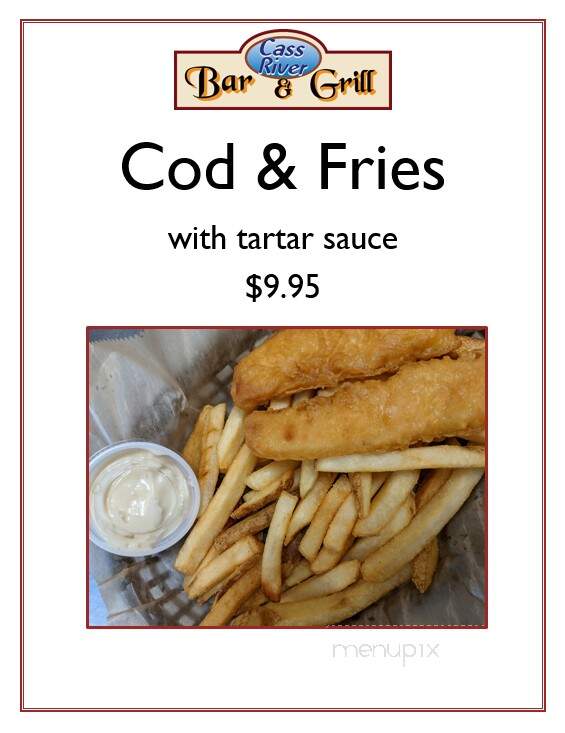 Cass River Bar & Grill - Frankenmuth, MI menu_pic