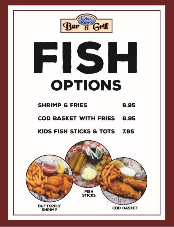 Cass River Bar & Grill - Frankenmuth, MI menu_pic