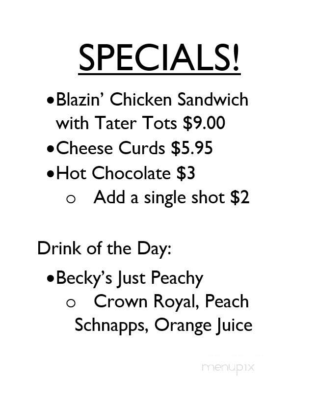 Cass River Bar & Grill - Frankenmuth, MI menu_pic