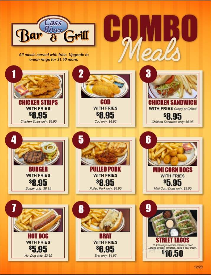 Cass River Bar & Grill - Frankenmuth, MI menu_pic