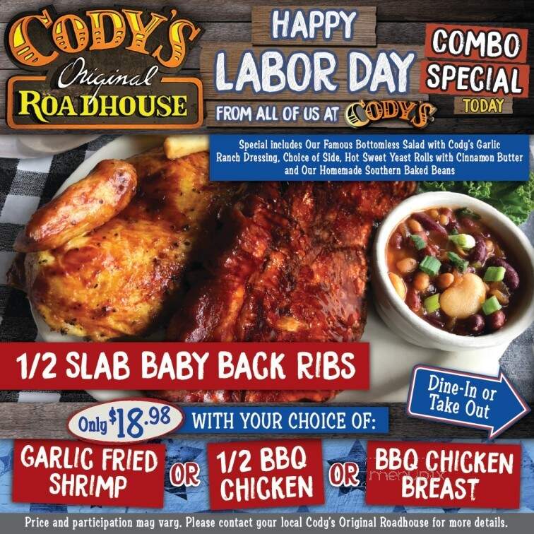Cody's Original Roadhouse - Crystal River, FL menu_pic