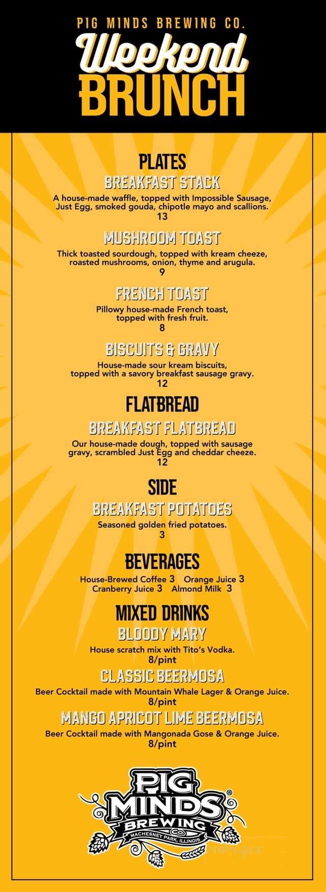 Pig Minds Brewing Co. - Machesney Park, IL menu_pic