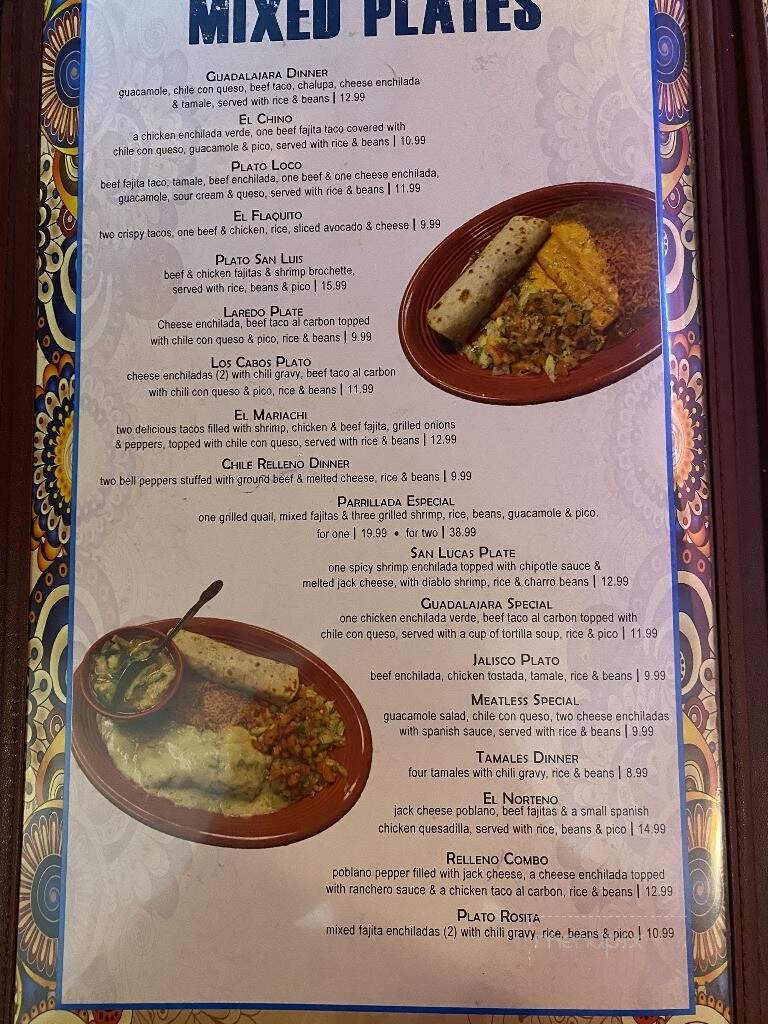 Guadalajara Mexican Restaurant - Bastrop, TX menu_pic
