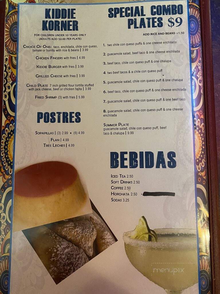 Guadalajara Mexican Restaurant - Bastrop, TX menu_pic