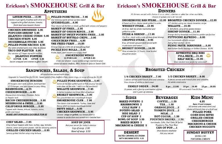 Erickson's Smokehouse Bar & Grill - Fertile, MN