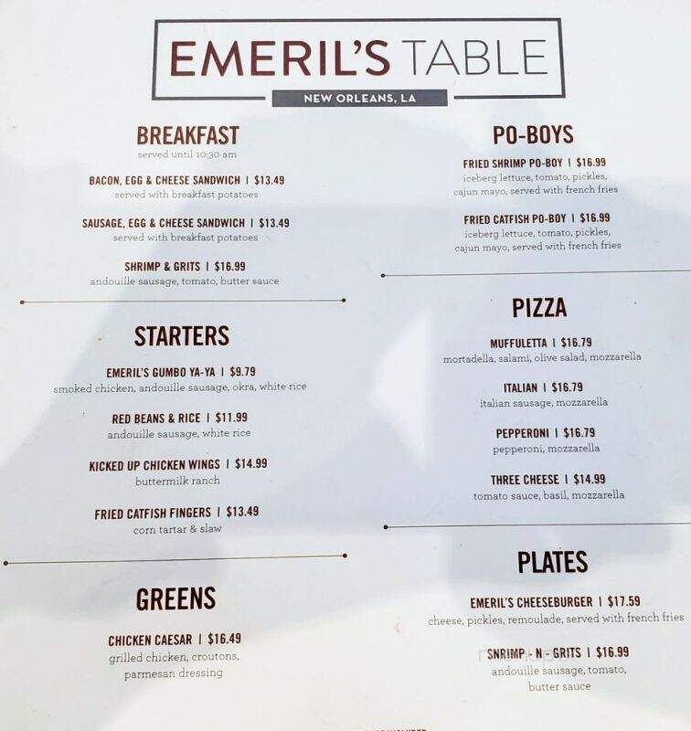 Emeril's Table - Kenner, LA menu_pic
