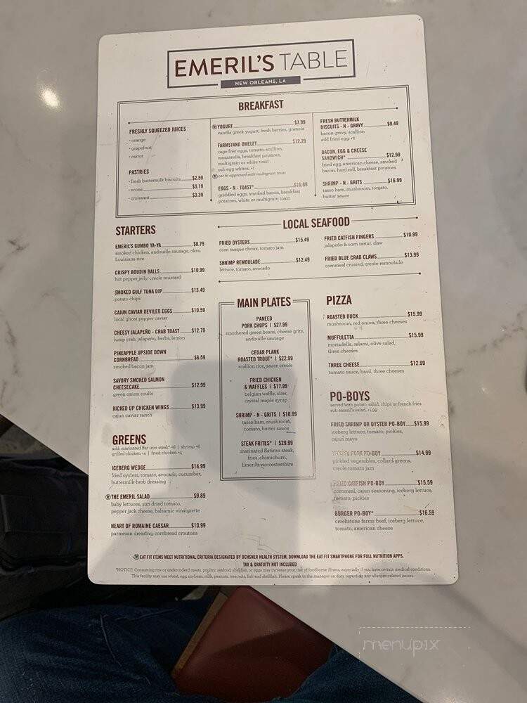 Emeril's Table - Kenner, LA menu_pic