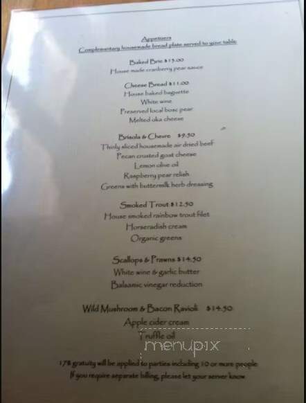 The Old Bauernhaus - Kimberley, BC menu_pic